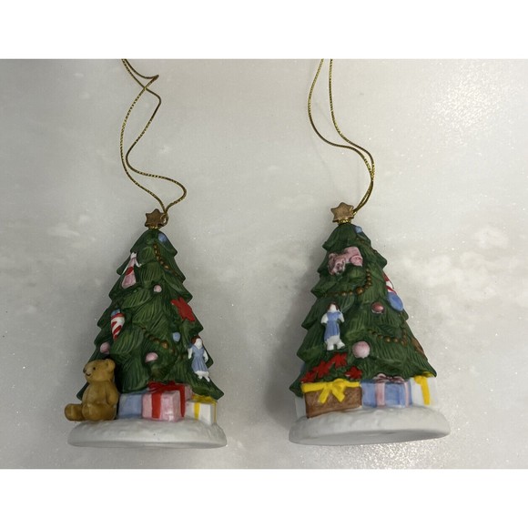 Nikko Christmastime Christmas Tree Ornament Set Of 2 Made in Korea VTG with box - Picture 1 of 11